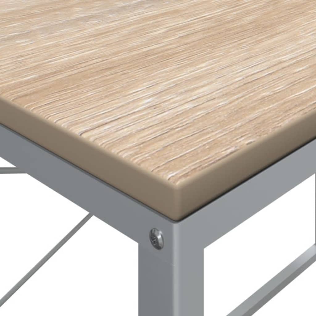 vidaXL Počítačový stôl biely a dubový 110x60x70 cm drevotrieska