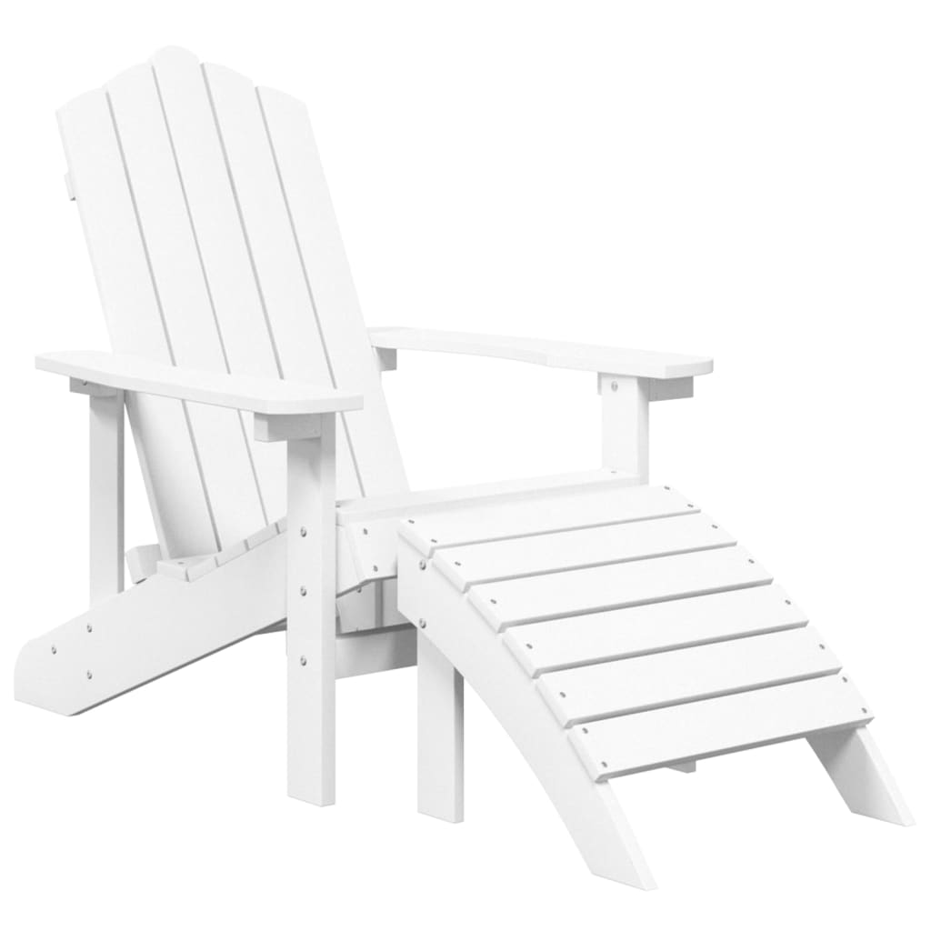 vidaXL Záhradné stoličky s podnožkami Adirondack 2 ks HDPE biele