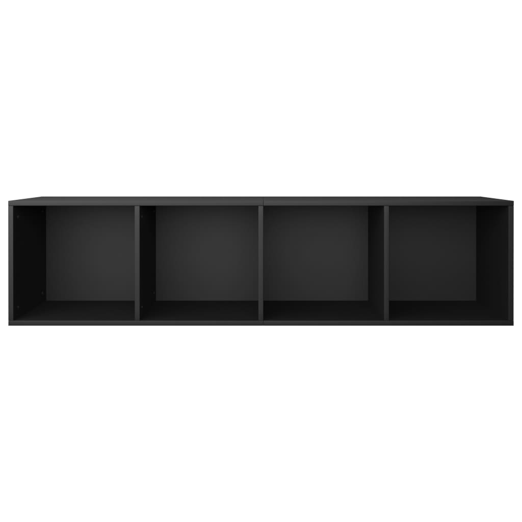 vidaXL Knižnica/TV skrinka, čierna 36x30x143 cm, kompozitné drevo