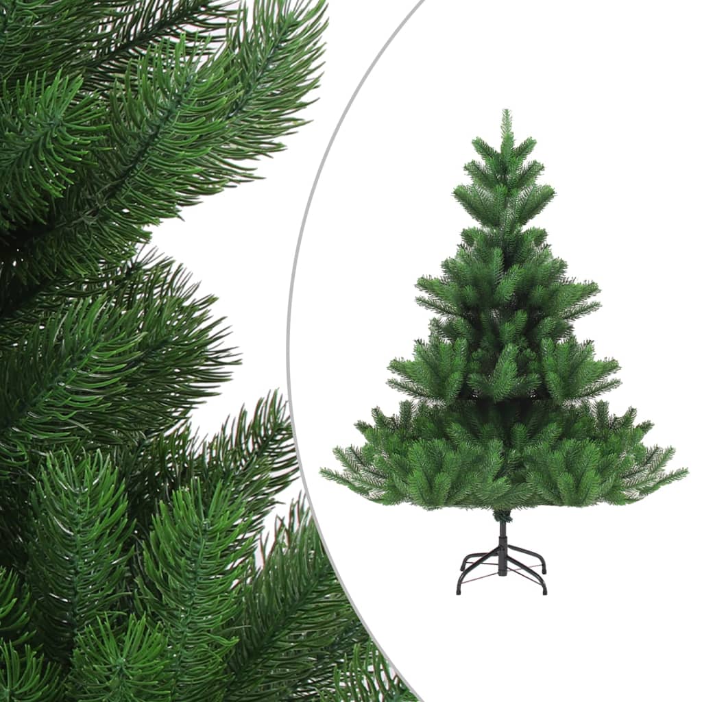 vidaXL Osvetlený umelý vianočný stromček normandská jedľa zelený 210cm