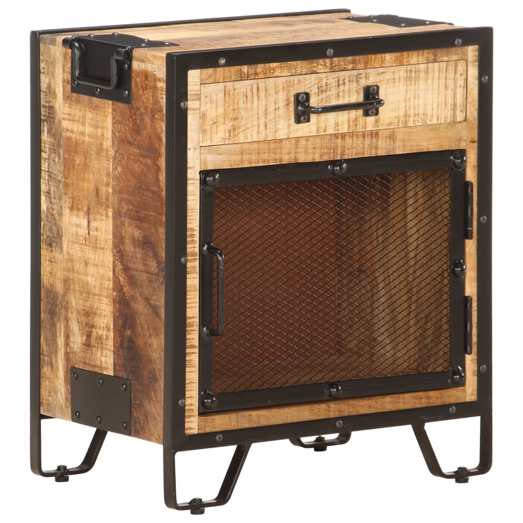 vidaXL Nočný stolík 43x30x51 cm surové mangovníkové drevo