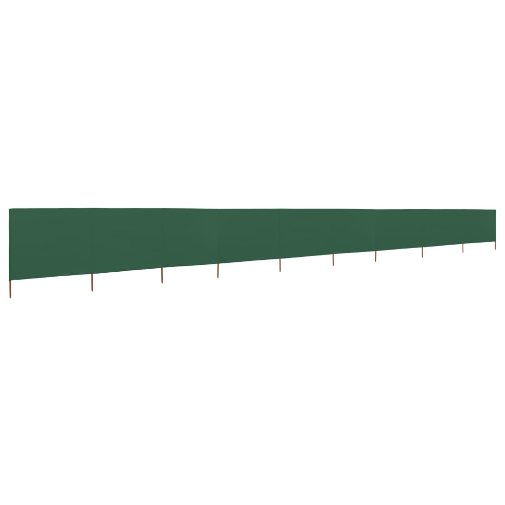 vidaXL 9-panelová zábrana proti vetru látková 1200x120 cm zelená