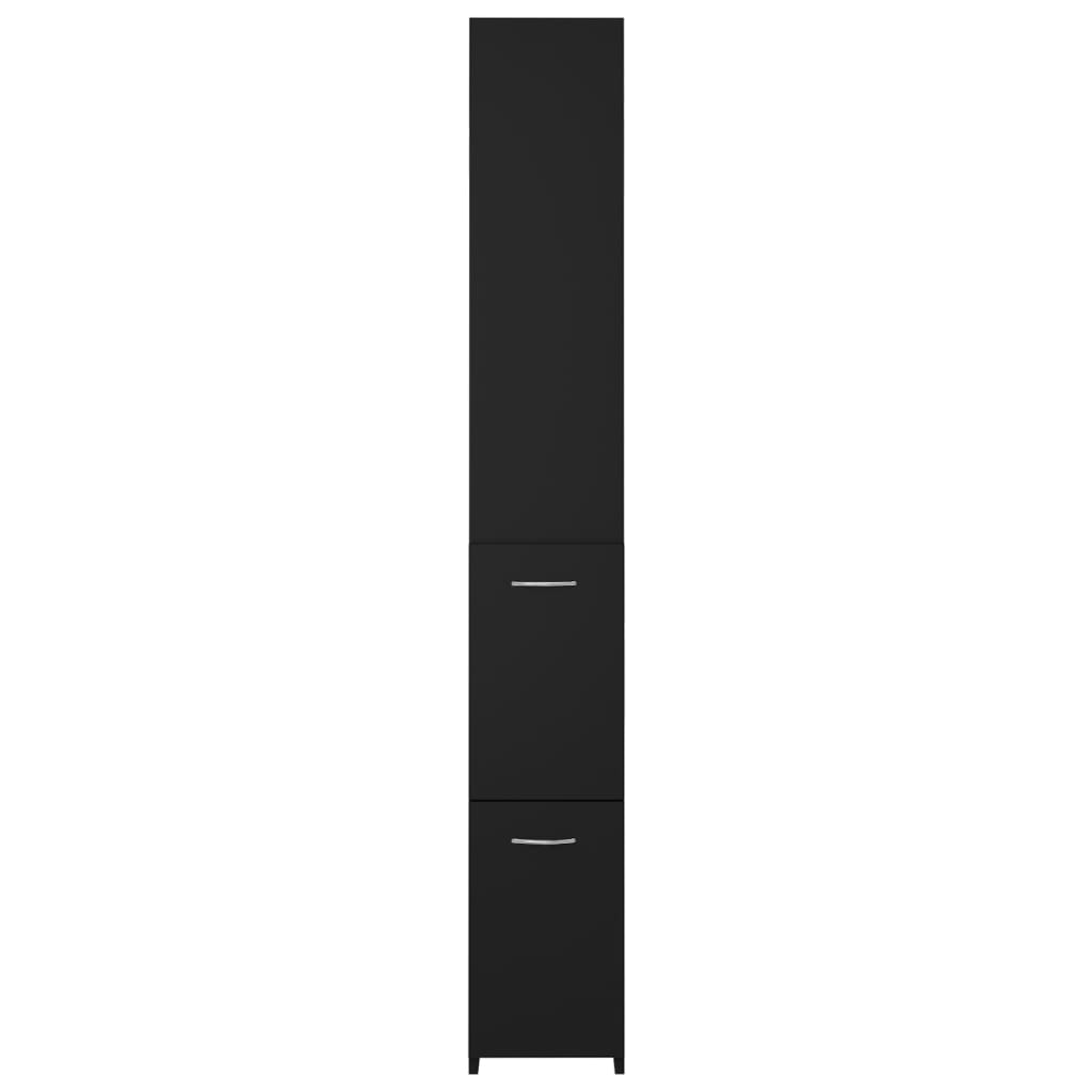 vidaXL Skrinka do kúpeľne čierna 25x26,5x170 cm kompozitné drevo