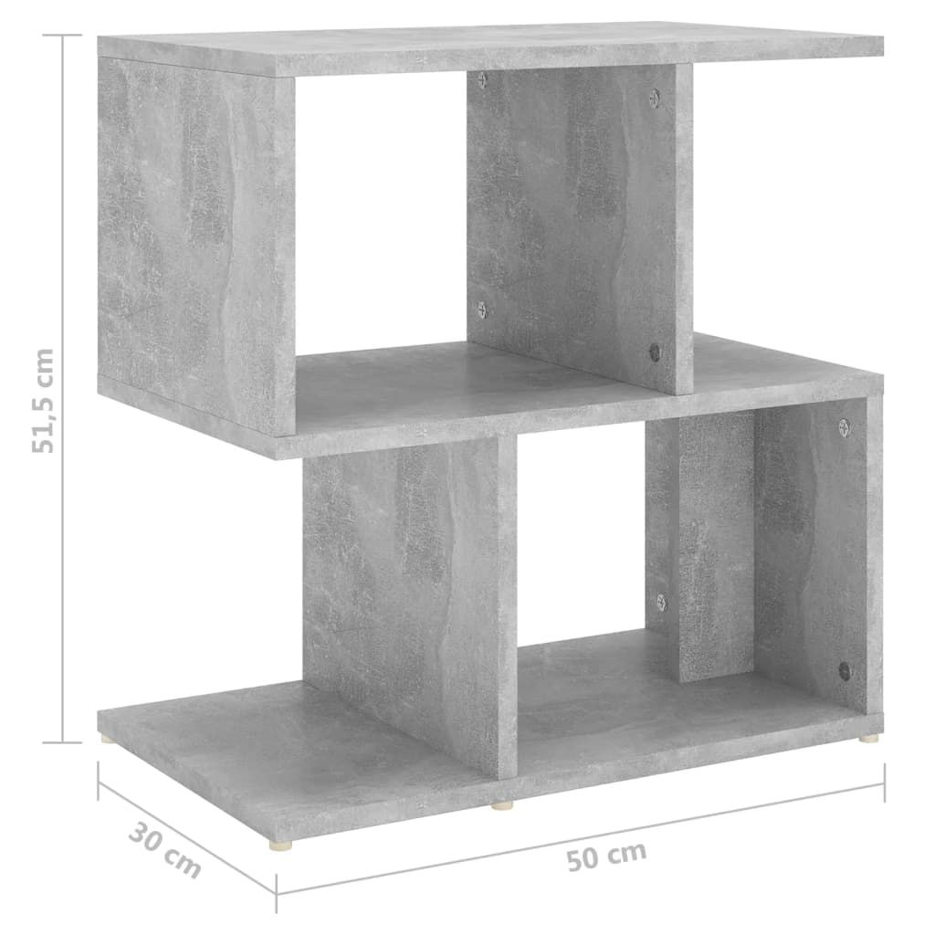 vidaXL Nočný stolík, betónovo sivý 50x30x51,5 cm, kompozitné drevo