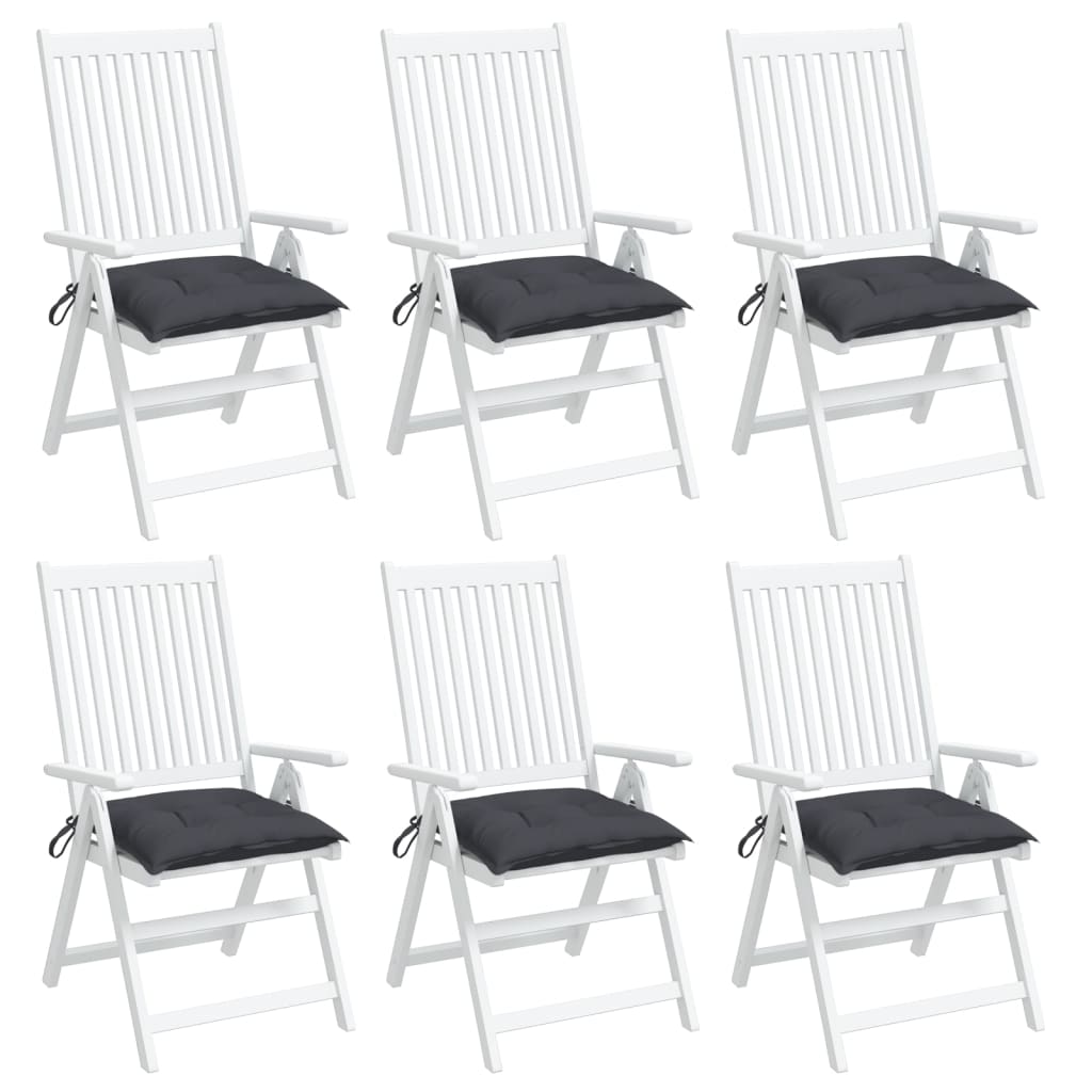 vidaXL Podložky na stoličku 6 ks, antracit 50x50x7 cm, oxfordská látka