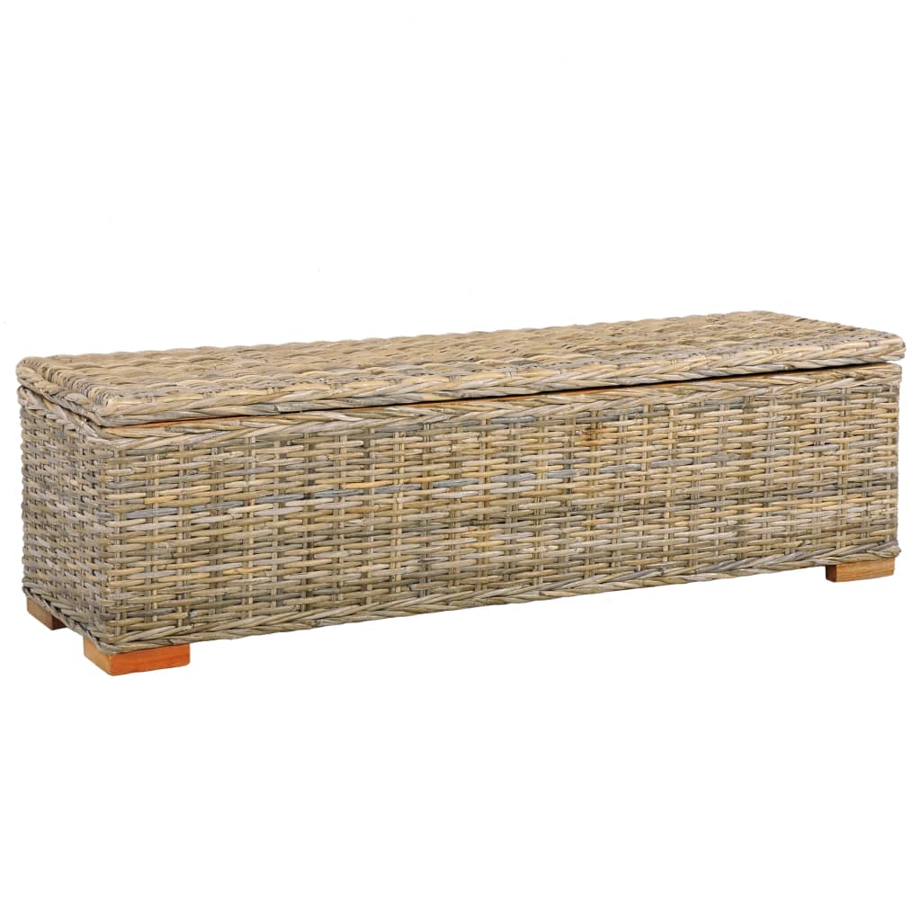 vidaXL Úložný box 120 cm kubu ratan a masívne mangovníkové drevo