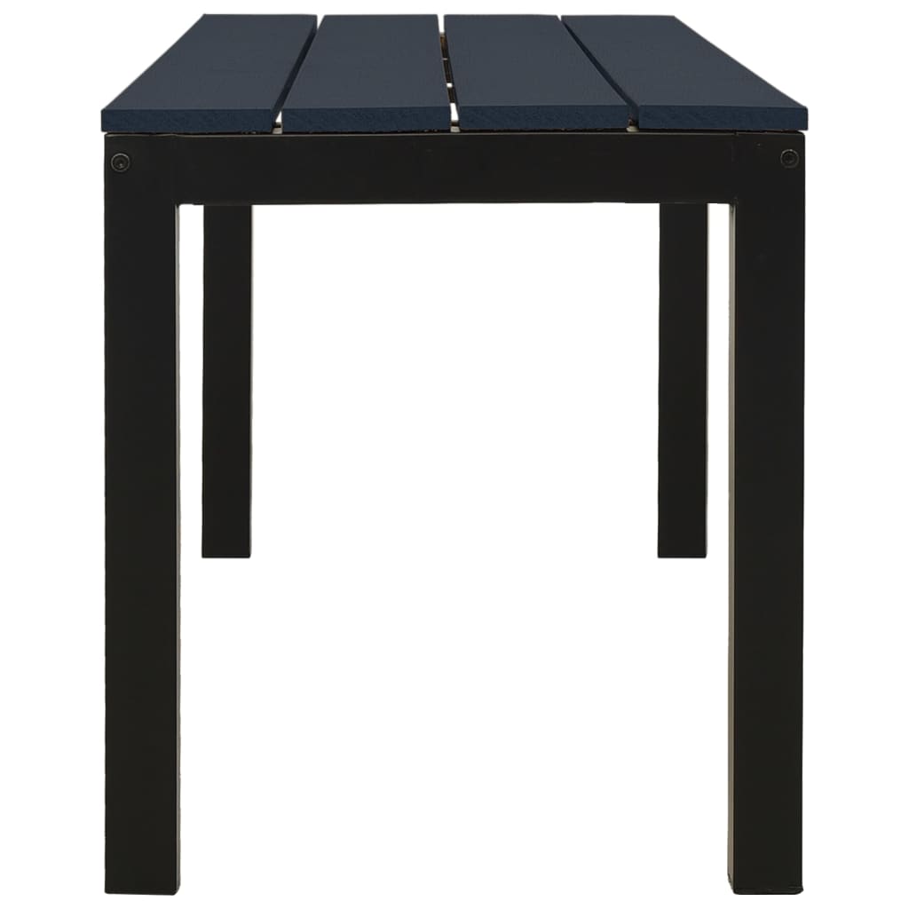 vidaXL Záhradná lavička 110 cm, oceľ a WPC, čierna