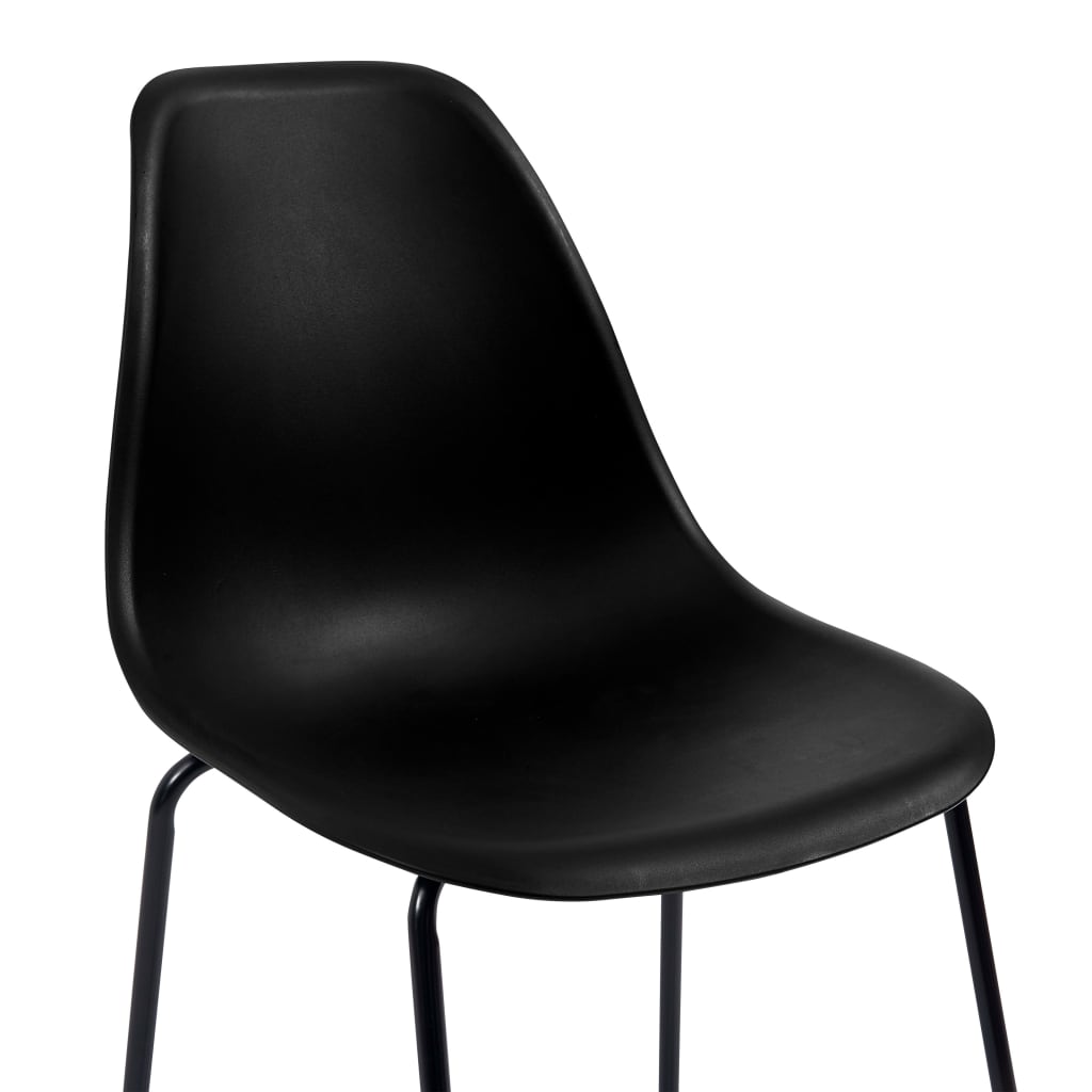 vidaXL Barové stoličky 4 ks, čierne, plast