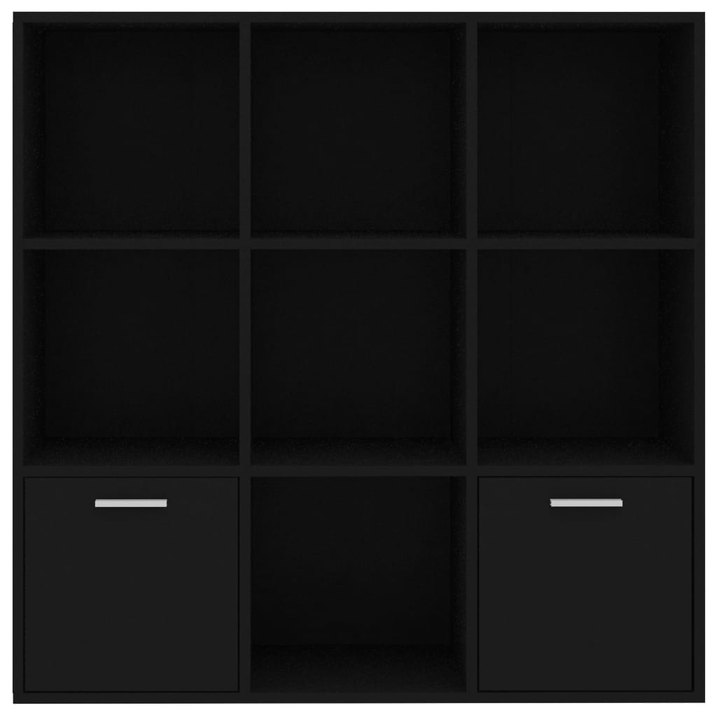vidaXL Knižnica, čierna 98x30x98 cm, kompozitné drevo