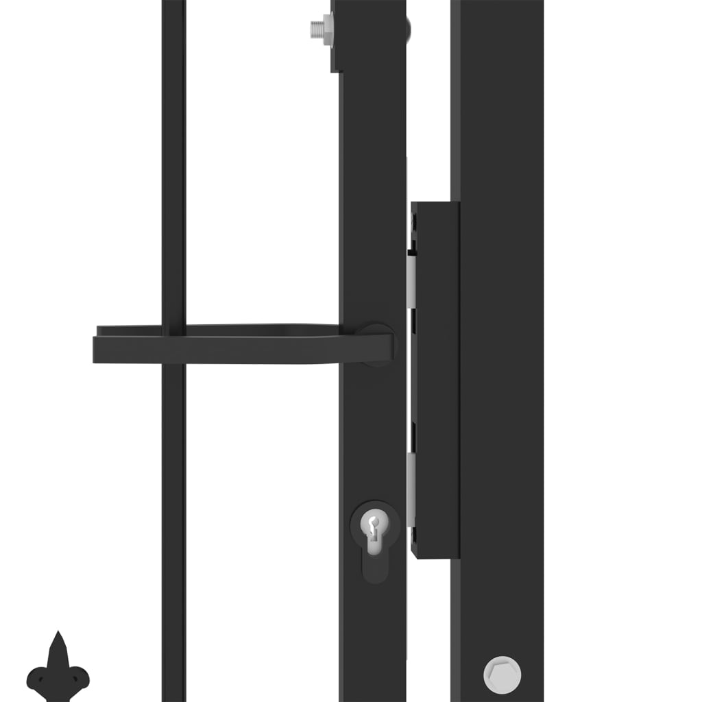 vidaXL Plotová brána s hrotmi oceľová 100x100 cm čierna