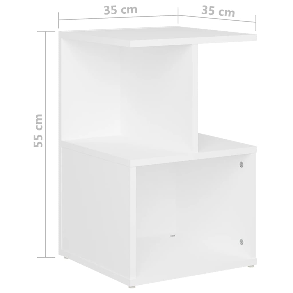 vidaXL Nočné stolíky 2 ks, biele 35x35x55 cm, kompozitné drevo