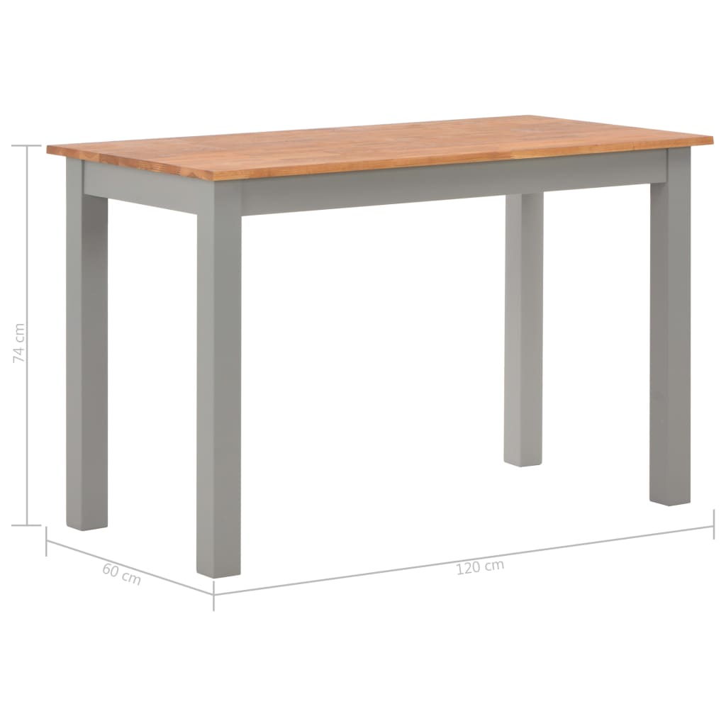vidaXL Jedálenský stôl z dubového dreva 120x60x74 cm
