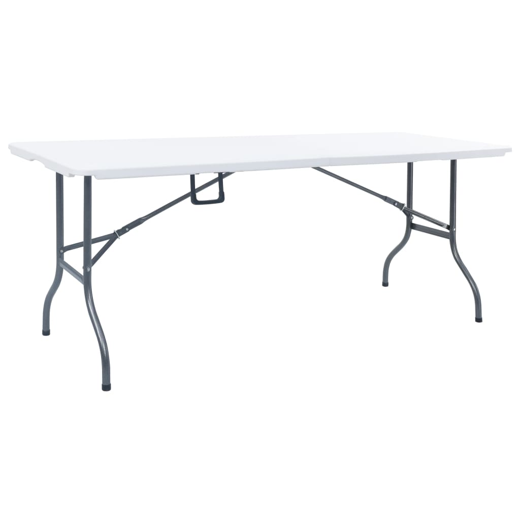 vidaXL Skladací záhradný stôl biely 180x72x72 cm HDPE