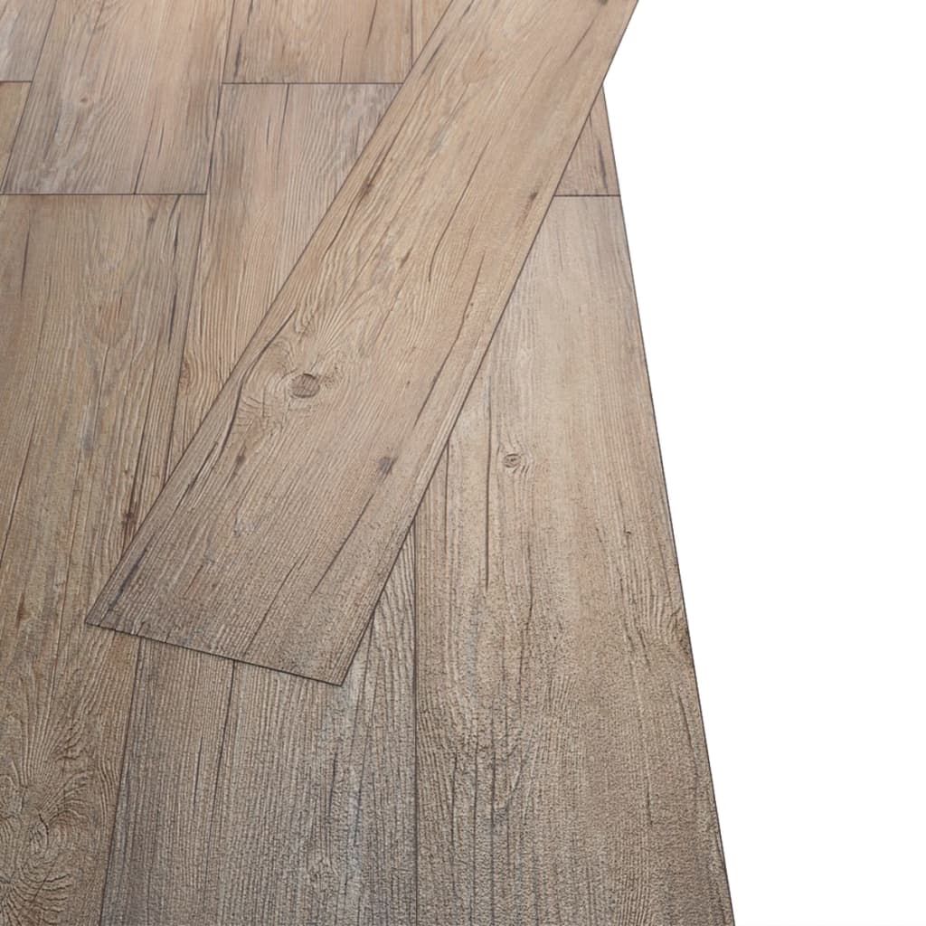 vidaXL Nesamolepiace podlahové dosky, PVC 5,26 m² 2mm, dubovo hnedé
