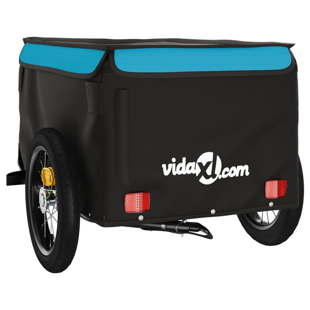 vidaXL Vozík za bicykel, čierno modrý 30 kg, železo