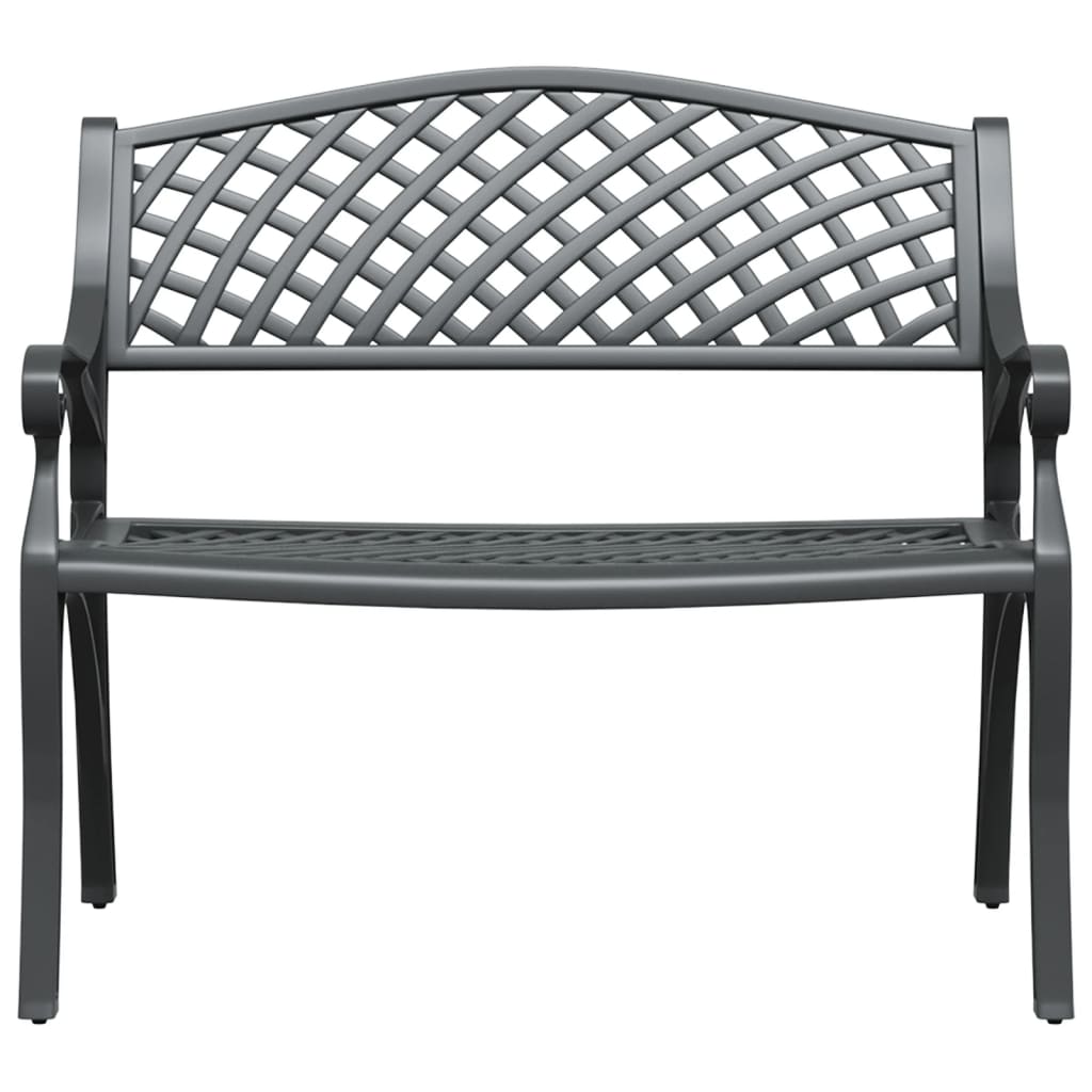 vidaXL Záhradná lavička 102 cm odlievaný hliník čierna
