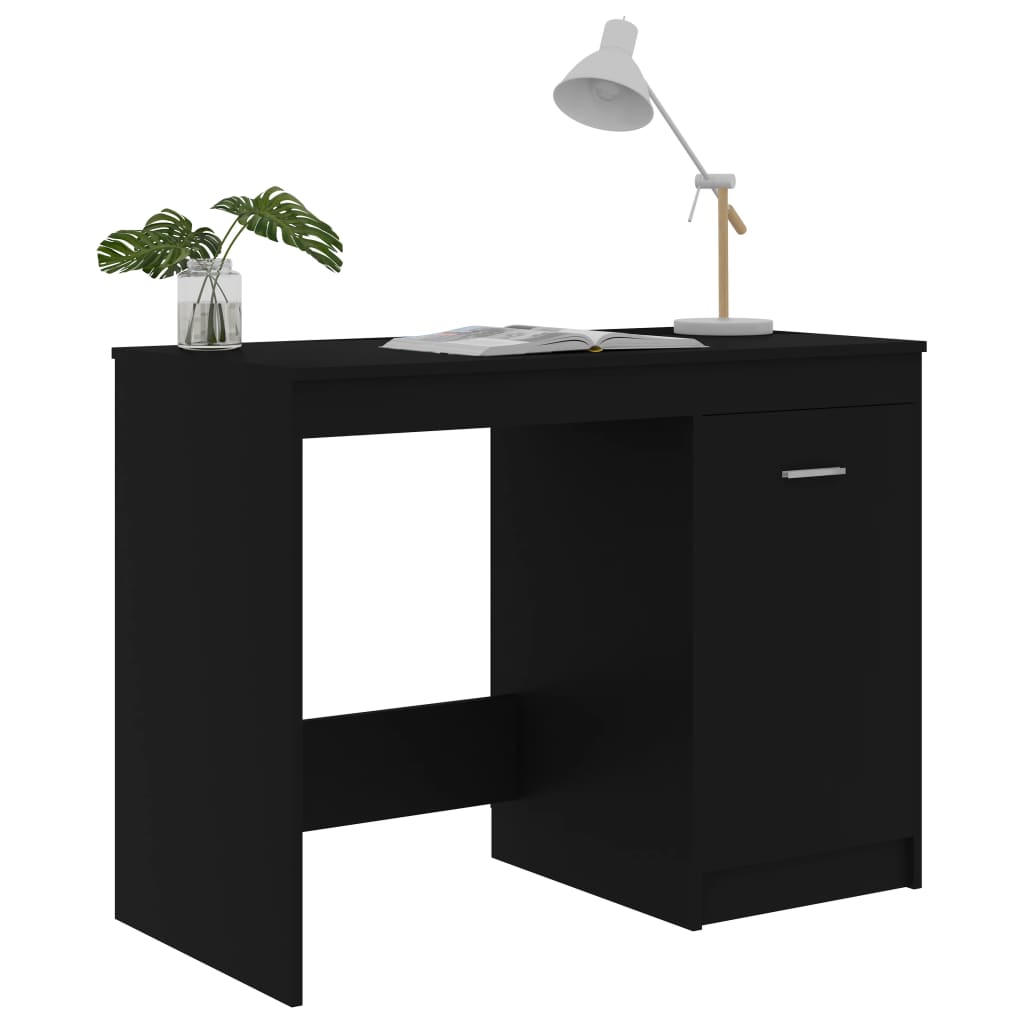 vidaXL Písací stôl, čierny 100x50x76 cm, drevotrieska