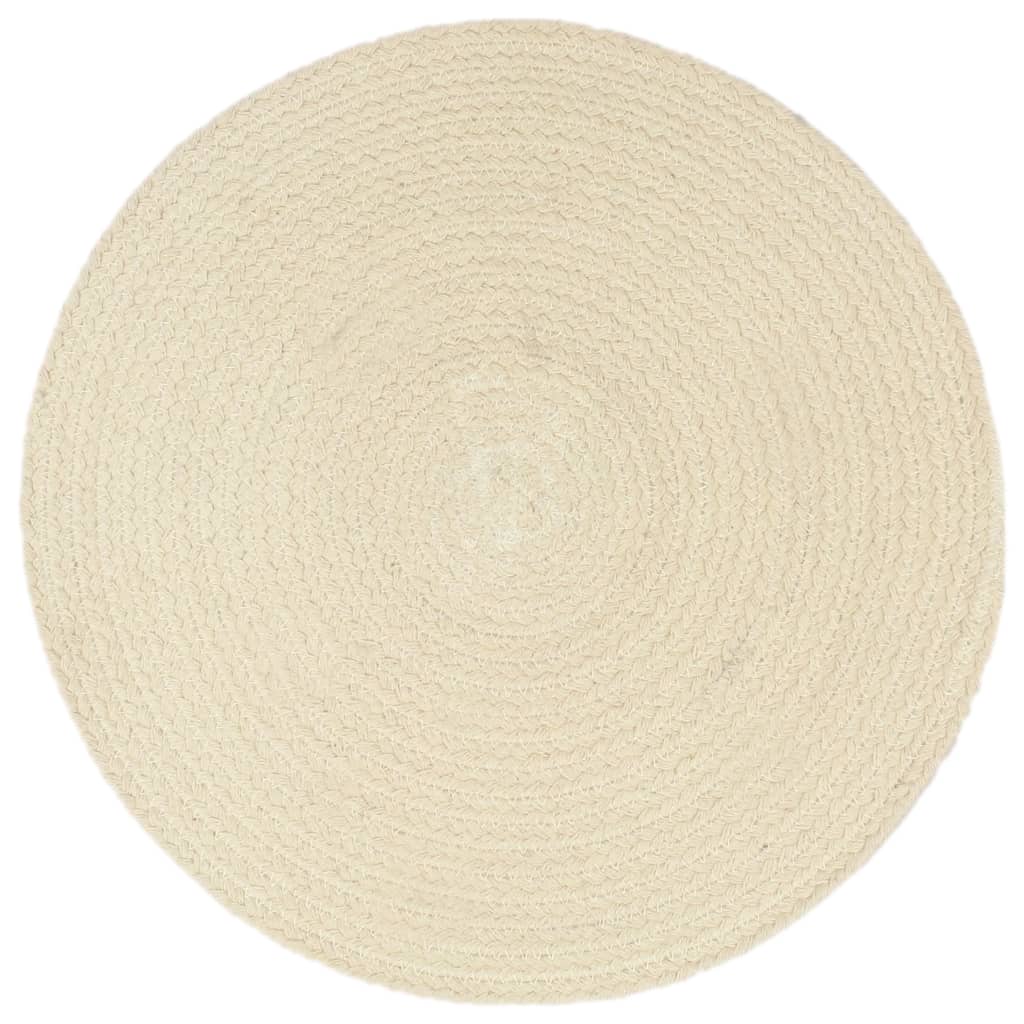 vidaXL Prestierania 4 ks prírodné 38 cm bavlnené okrúhle