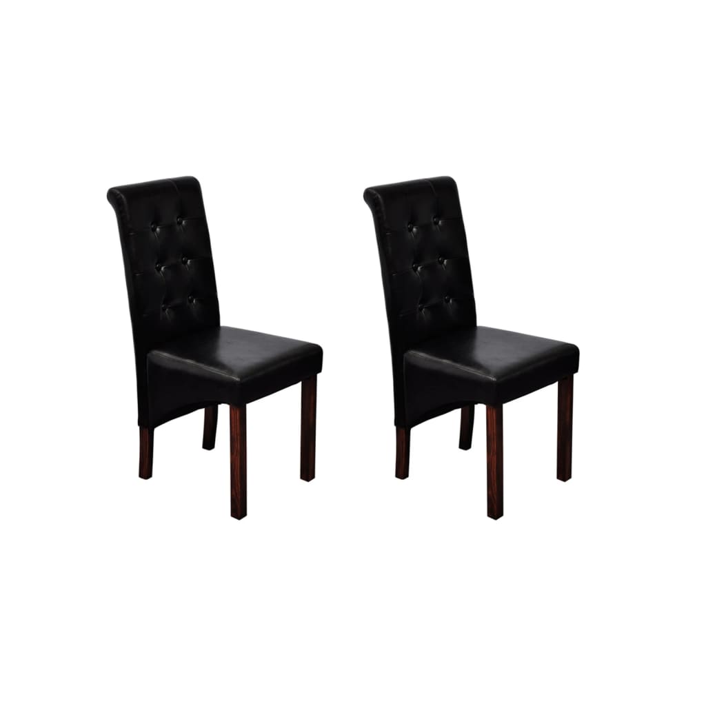 vidaXL Jedálenské stoličky 2 ks čierne umelá koža