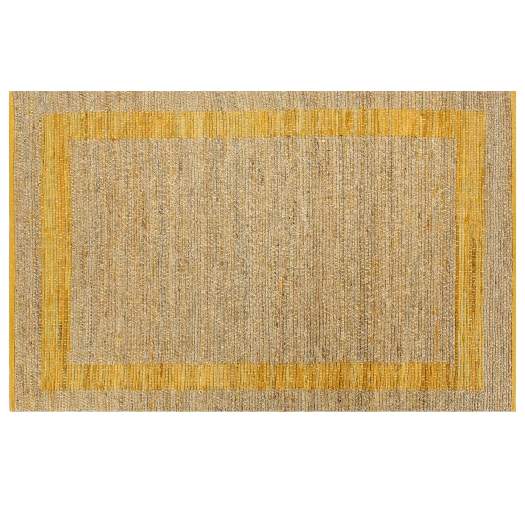 vidaXL Ručne vyrobený jutový koberec žltý 80x160 cm