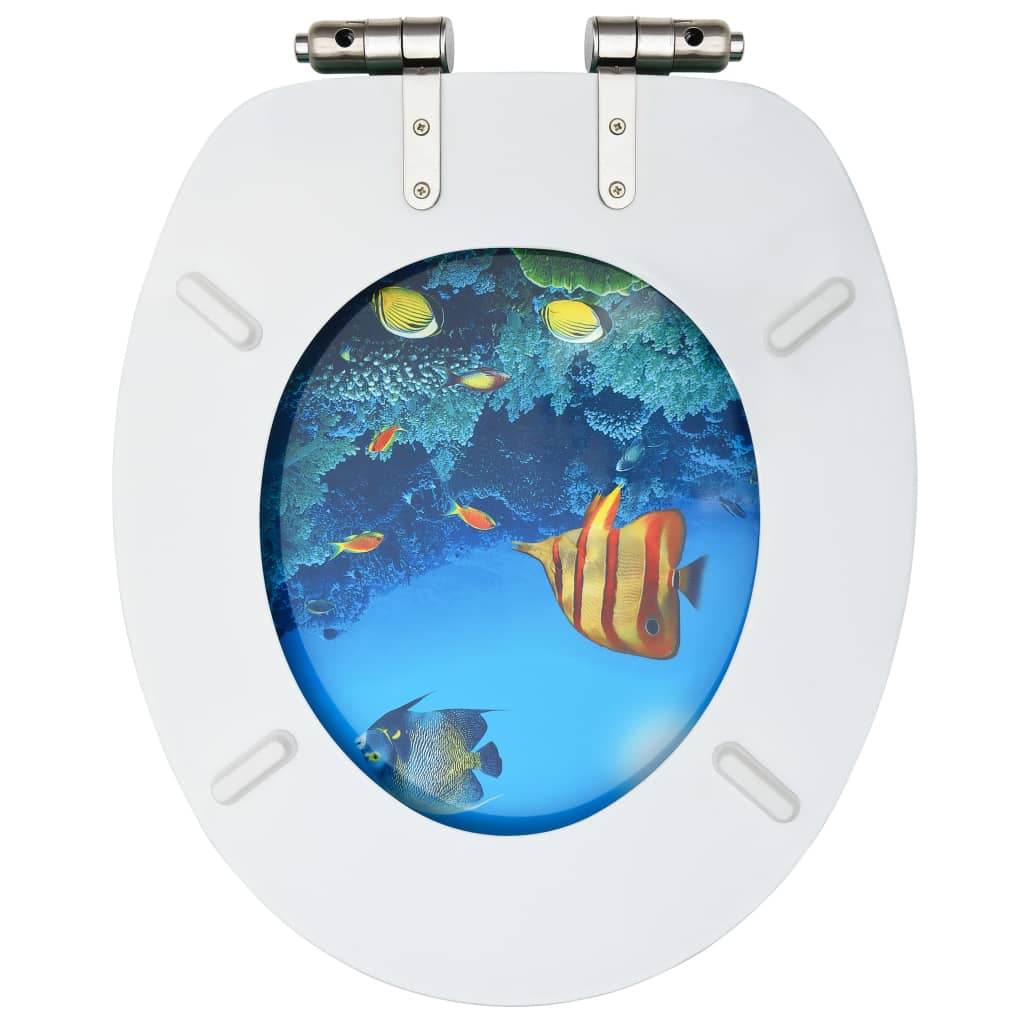 vidaXL WC sedadlá s poklopom s pomalým uzatváraním 2 ks MDF dizajn podmorského života