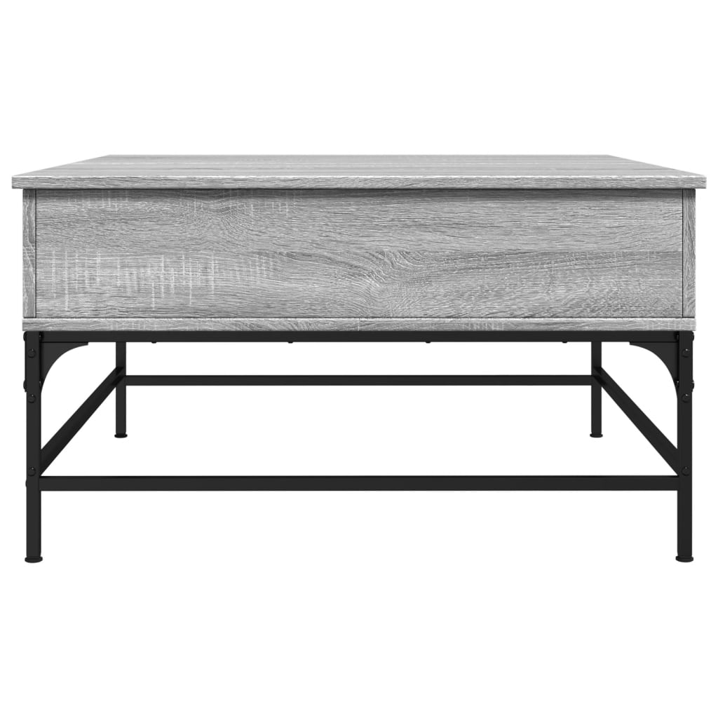 vidaXL Konferenčný stolík, sivá sonoma 80x80x45cm kompozitné drevo+kov