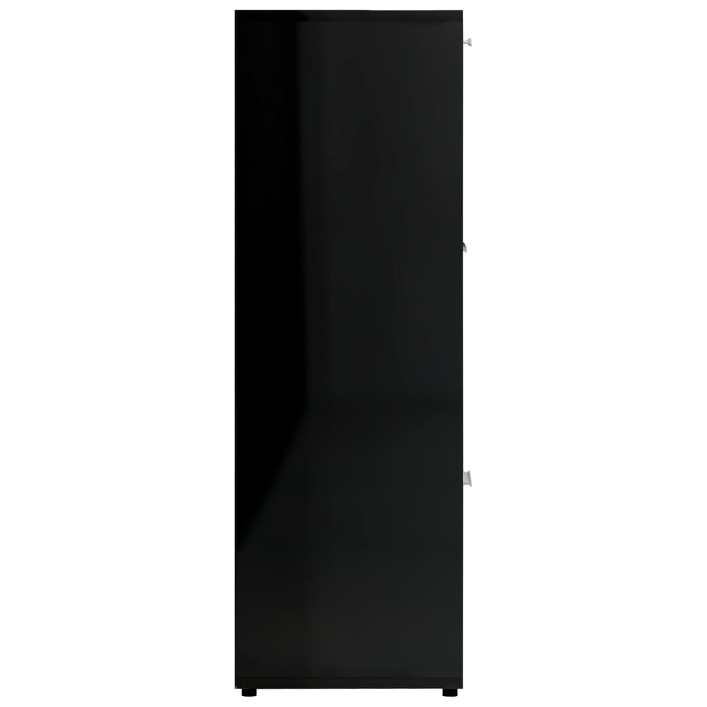 vidaXL Knižnica, lesklá čierna 90x30x90 cm, kompozitné drevo