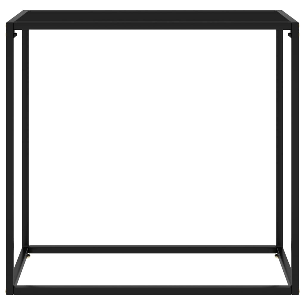 vidaXL Konzolový stolík čierny 80x35x75 cm tvrdené sklo