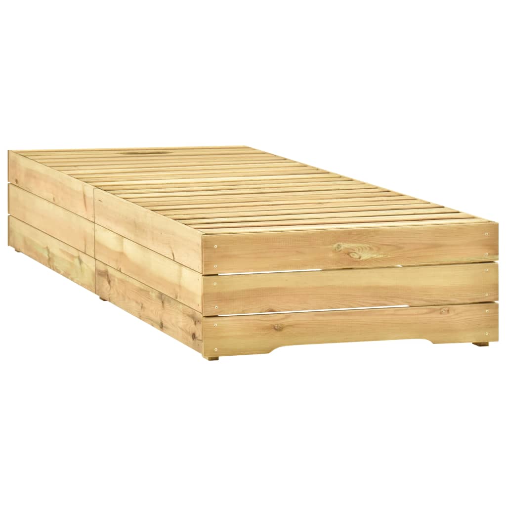 vidaXL Záhradné ležadlo so stolíkom zelené impregnované borovicové drevo