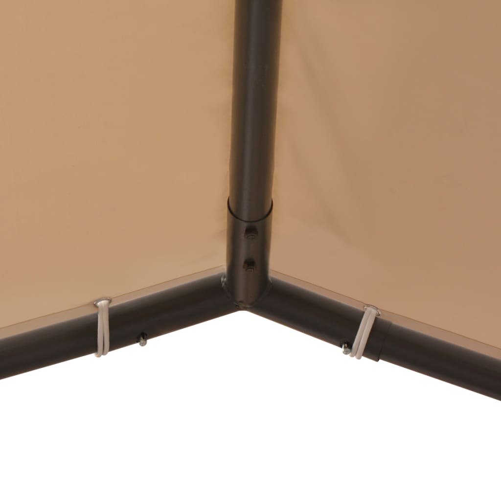 vidaXL Oceľový altánok/prístrešok/stan, 4x4 m, béžový