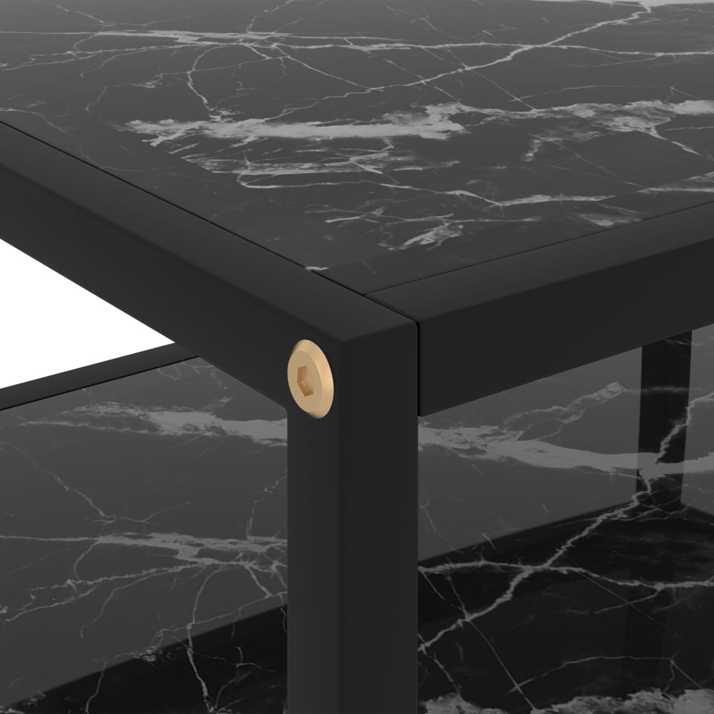 vidaXL Konzolový stolík čierny 50x40x40 cm tvrdené sklo