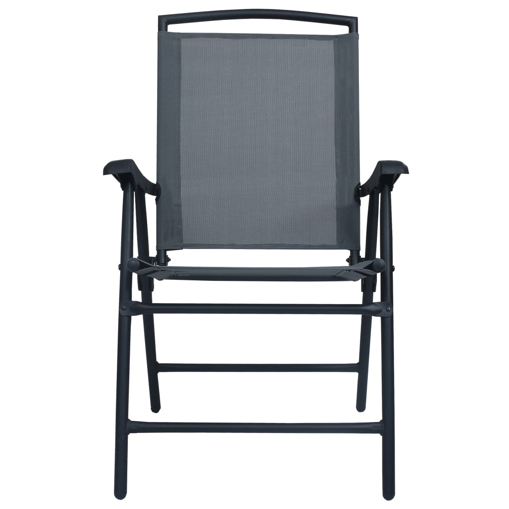vidaXL Skladacie záhradné stoličky 2 ks, textilén, sivé