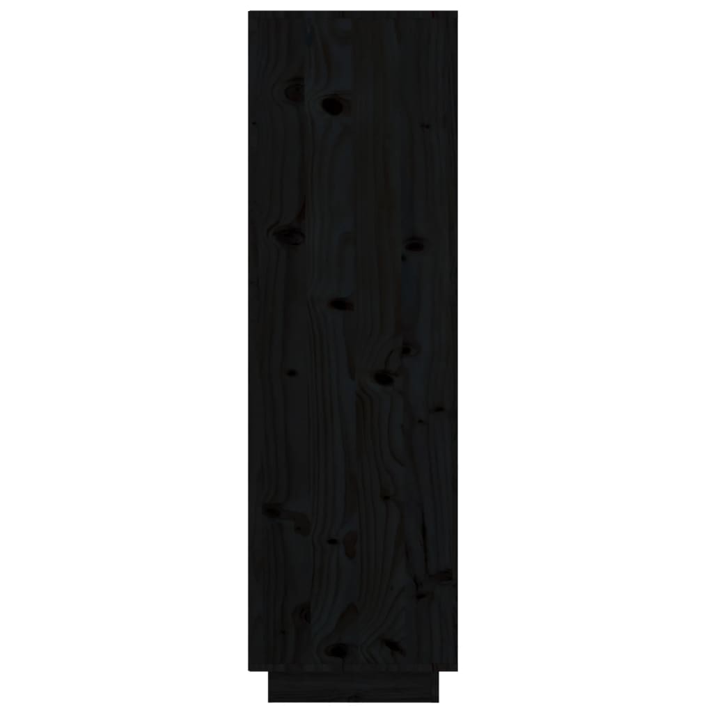 vidaXL Komoda čierna 38x35x117 cm masívna borovica