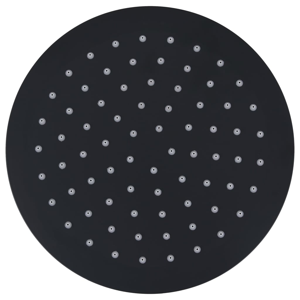 vidaXL Dažďová sprchová hlavica, oceľ 20 cm, okrúhla, čierna