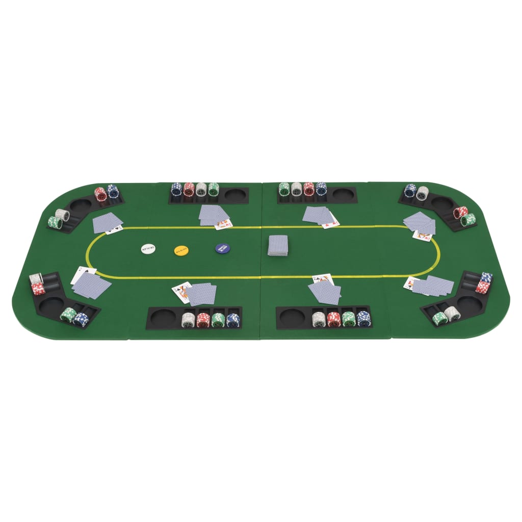 vidaXL Skladacia podložka na poker pre 8 hráčov, obdĺžnik, zelená