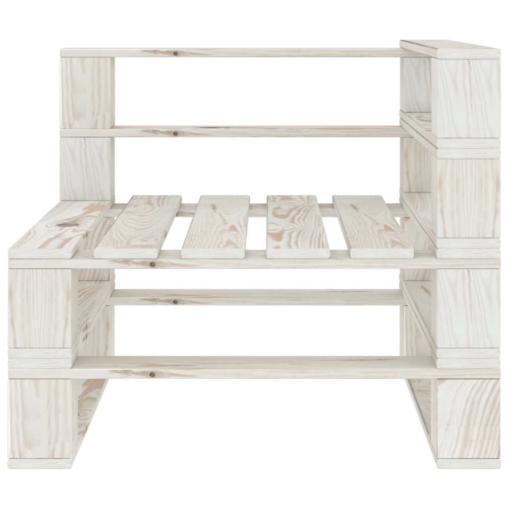 vidaXL 6-dielna záhradná sedacia súprava paletové drevo biela