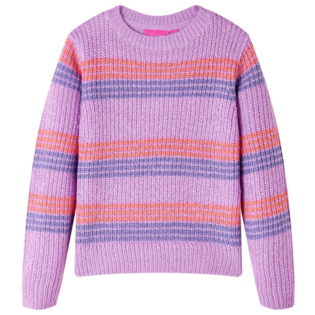 Detský sveter pruhovaný pletený fialovo-ružový 92
