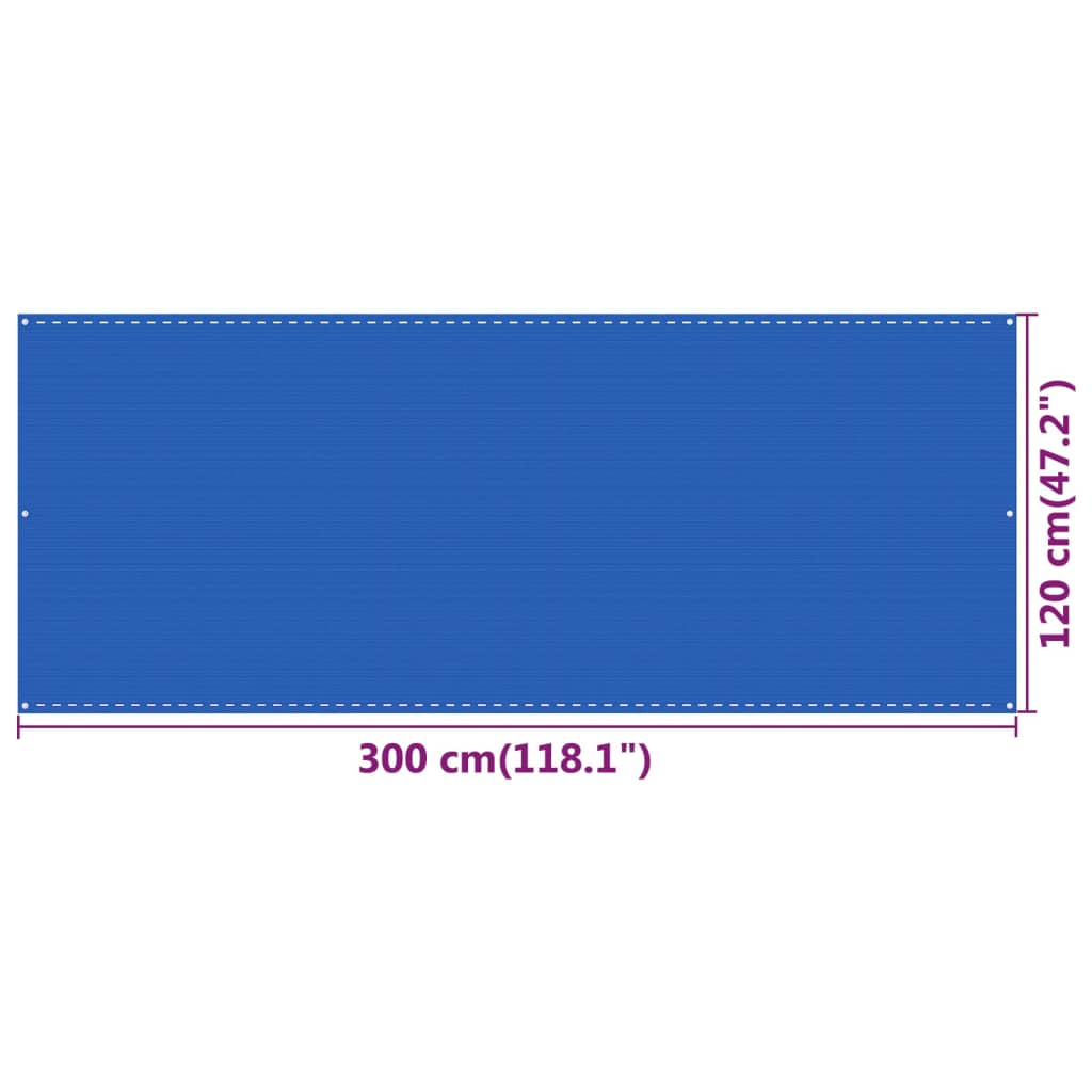 vidaXL Balkónová markíza modrá 120x300 cm HDPE