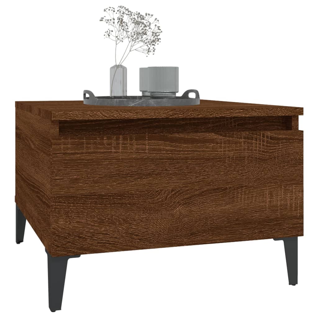 vidaXL Bočný stolík hnedý dub 50x46x35 cm spracované drevo