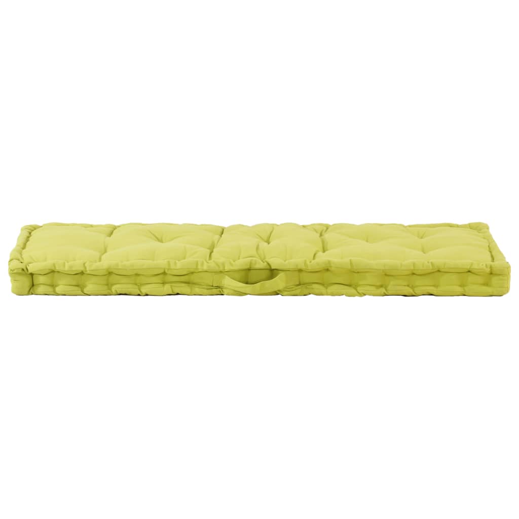 vidaXL Podložky na paletový nábytok 2 ks, bavlna, zelené