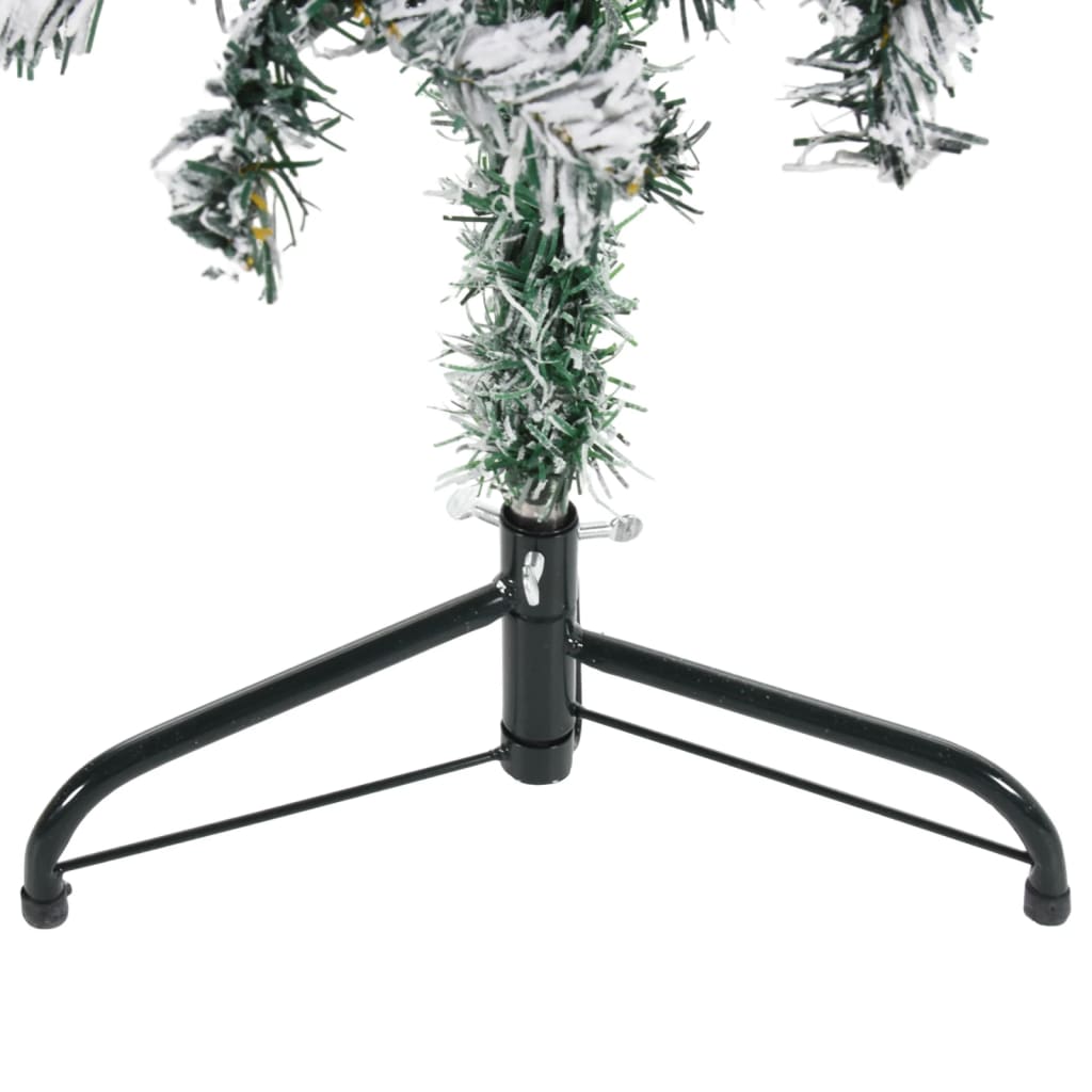 vidaXL Úzky zasnežený umelý vianočný polovičný stromček 150 cm
