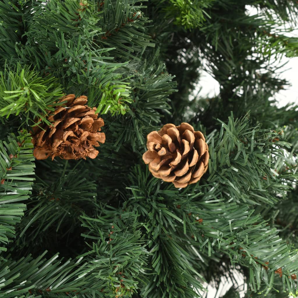 vidaXL Umelý vianočný stromček s borovicovými šiškami zelený 150 cm