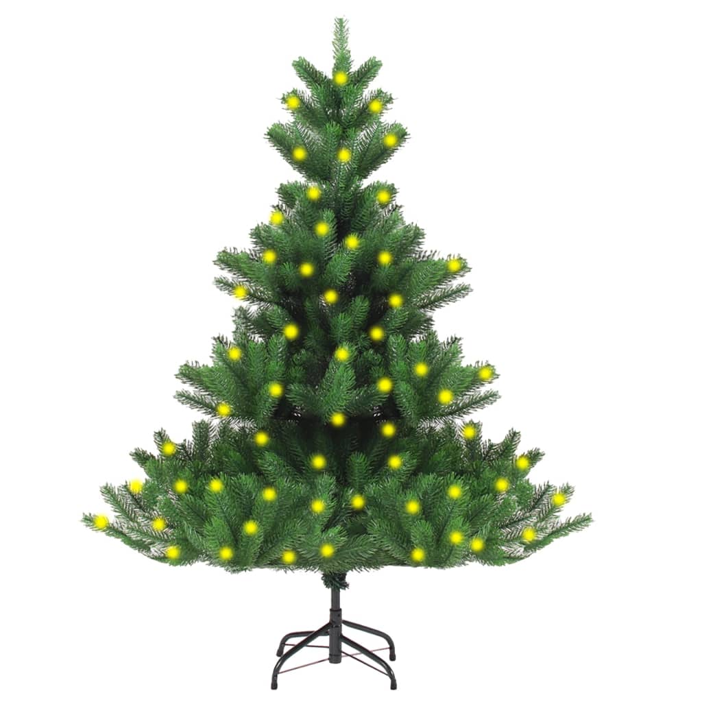 vidaXL Osvetlený umelý vianočný stromček normandská jedľa zelený 150cm