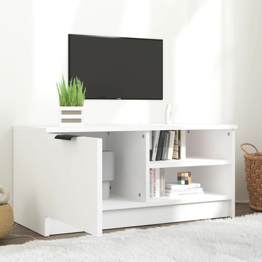 vidaXL TV stolík biely 80x35x36,5 cm spracované drevo