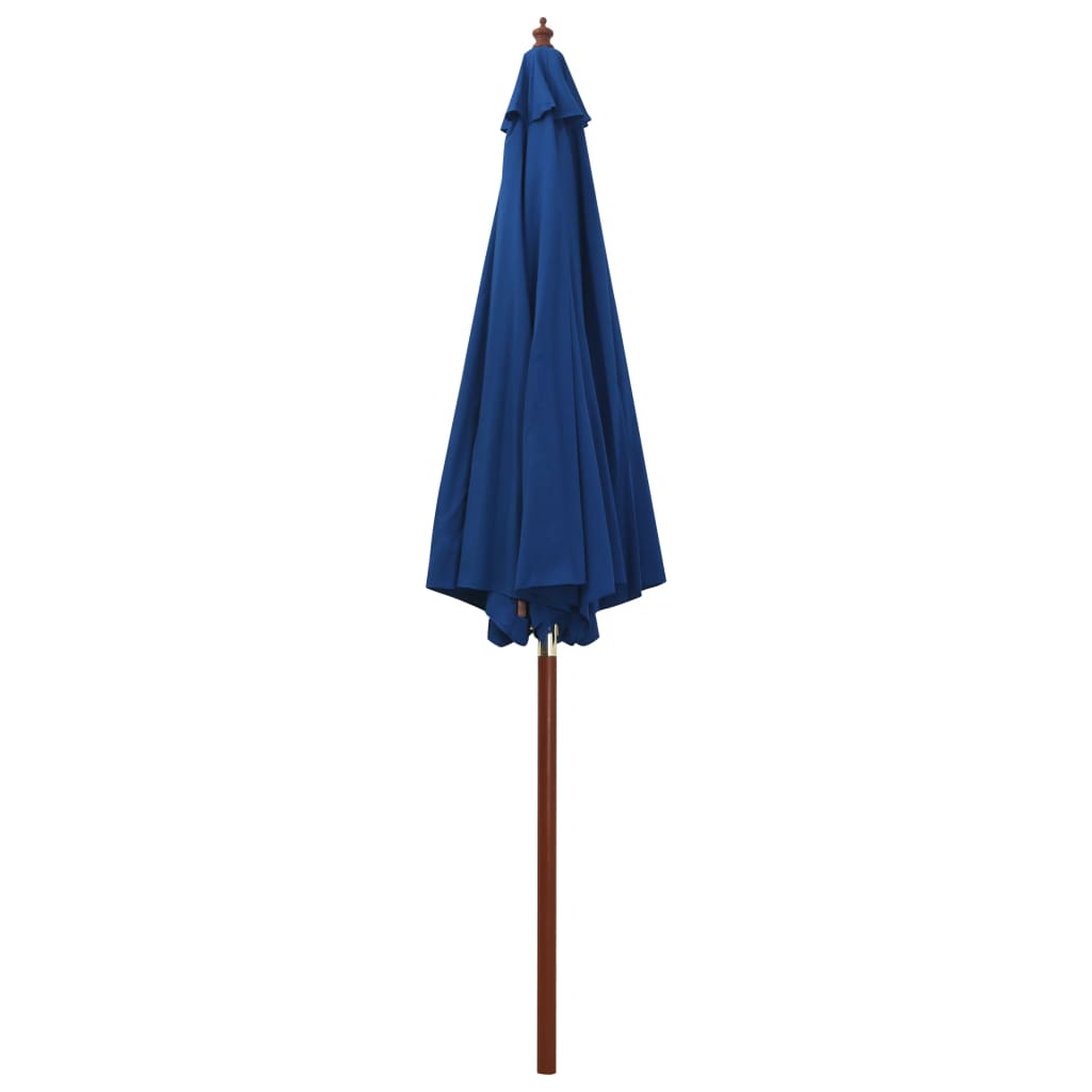 vidaXL Slnečník s drevenou tyčou 300x258 cm modrý