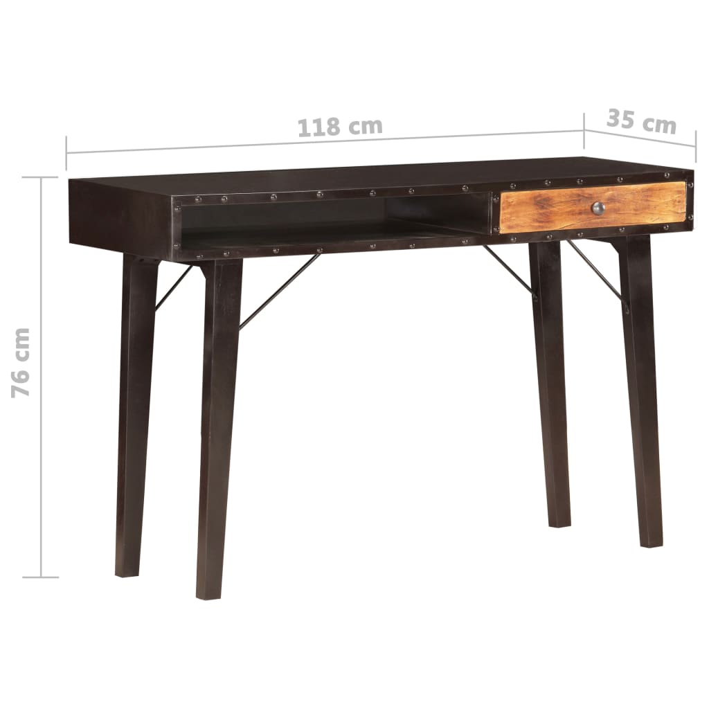 vidaXL Konzolový stolík 118x35x76 cm recyklovaný masív
