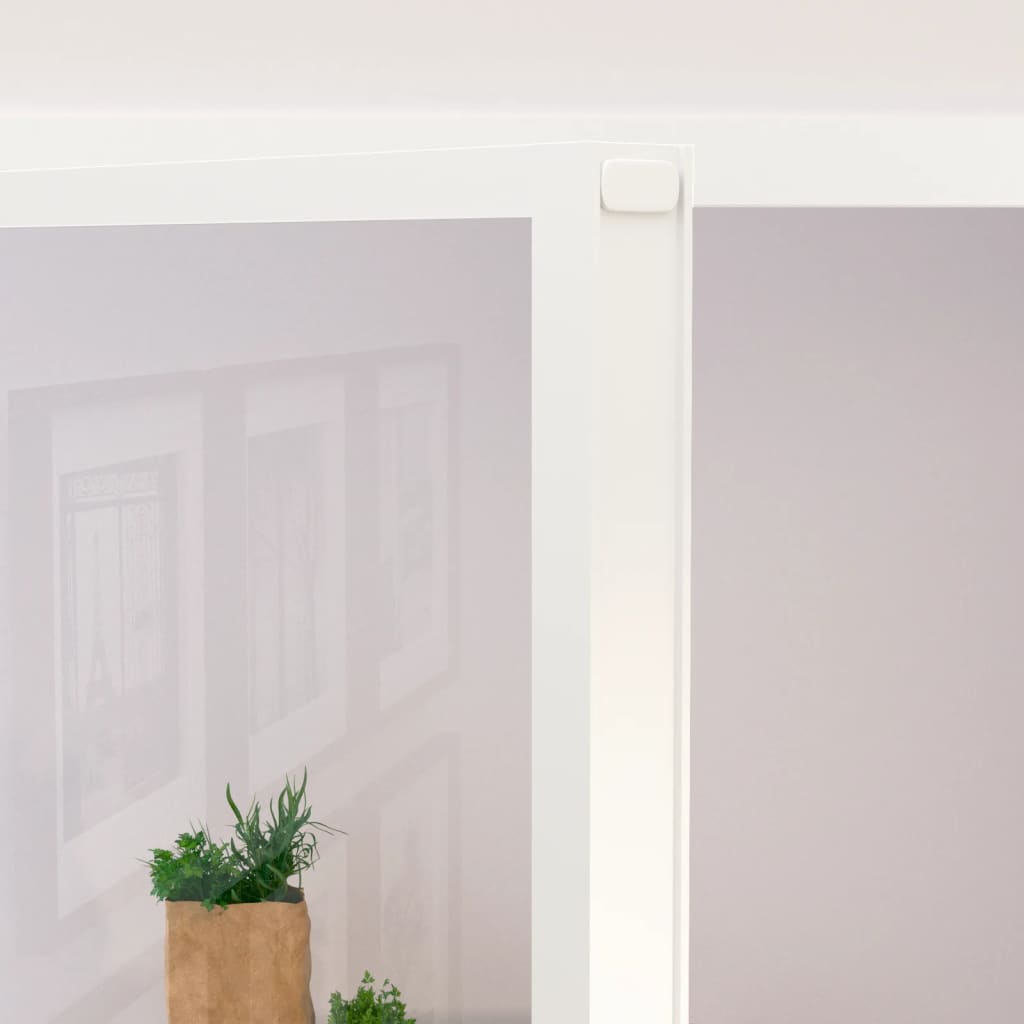 vidaXL Interiérové dvere biele 102x201,5 cm tvrdené sklo a hliník úzke