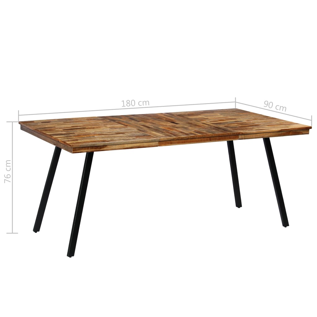 vidaXL Jedálenský stôl z recyklovaného dreva a ocele, 180x90x76 cm