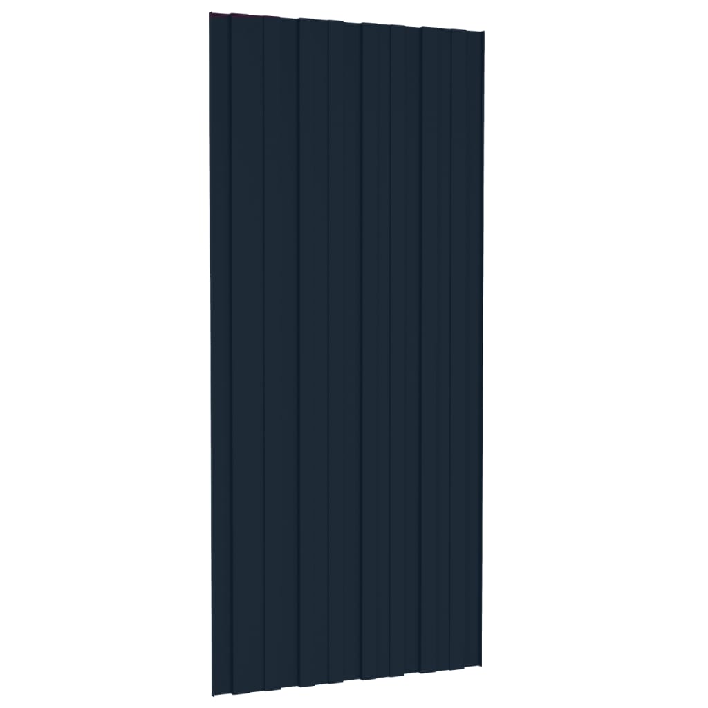 vidaXL Strešné panely 12 ks pozinkovaná oceľ antracitové 100x45 cm