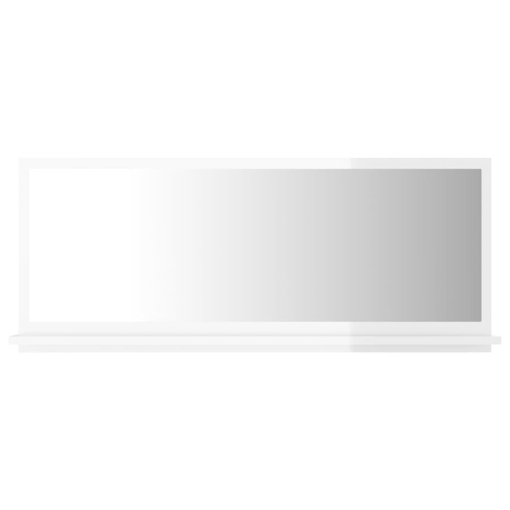 vidaXL Kúpeľňové zrkadlo, lesklé biele 90x10,5x37 cm, kompozitné drevo